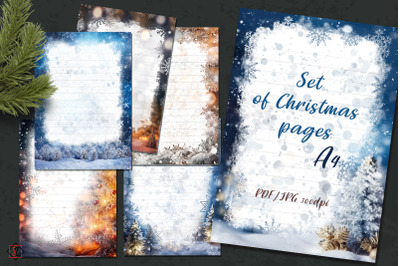 Set of Christmas pages A4