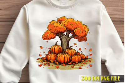 Autumn Pumpkin Tree Art