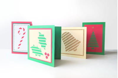Papercut Christmas Card Set | SVG | PNG | DXF | EPS