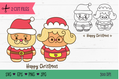 Santa Gingerbread SVG Christmas cookie Mr and mrs claus