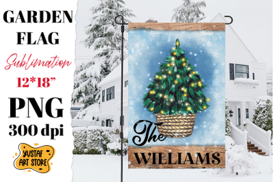 Christmas garden flag sublimation. Family garden flag