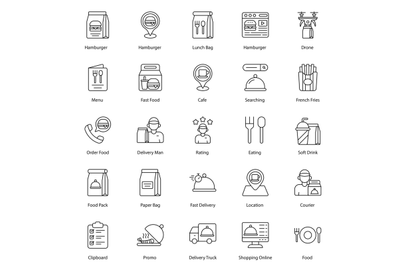 Food Delivery Icon Set