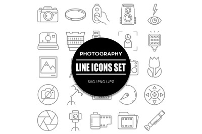 Photography Line Icons Set