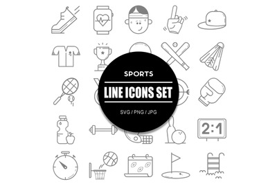 Sports Line Icons Set