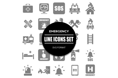 Emergency Line Icons Set
