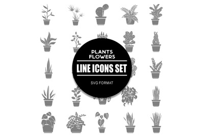 Plants and Flowers Icon Set