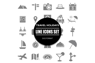 Travel Holidays Icon Set
