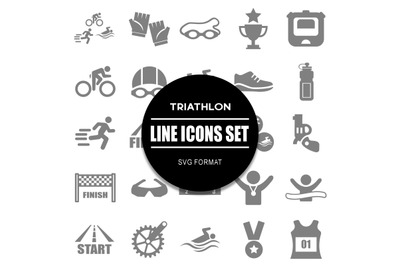 Triathlon Icon Set