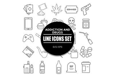 Addiction and Drugs Icon Set