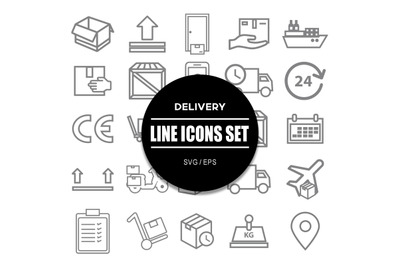 Delivery Line Icon Set
