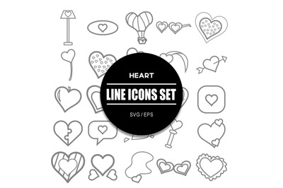 Heart Line Icon Set