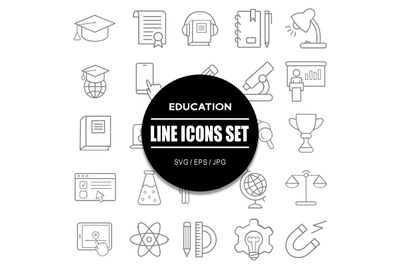 Education Line Icons Set