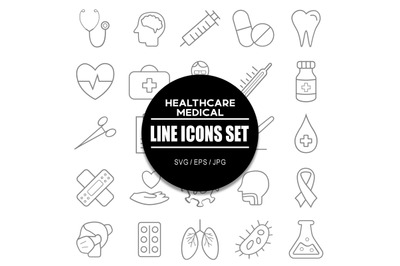 Healthcare Medical Line Icons Set