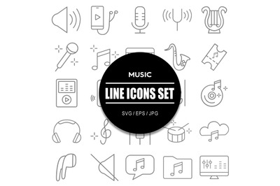 Music Line Icon Set