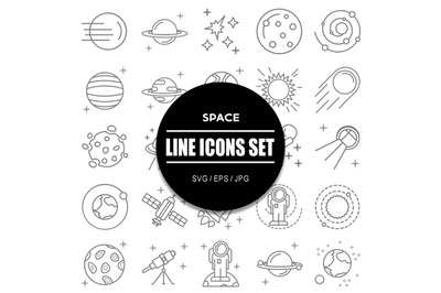 Space Line Icons Set