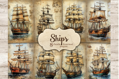 Ship Junk Journal Pages | Vintage Ephemera