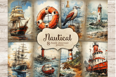 Nautical Junk Journal Pages | Vintage Picture Collage