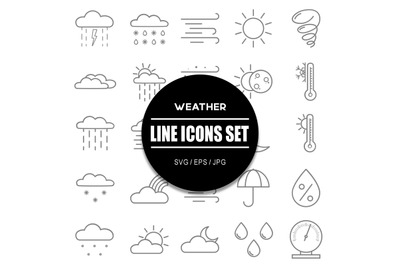 Weather Line Icon Set
