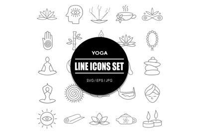 Yoga Line Icons Set
