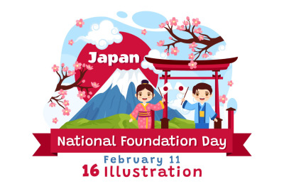 16 Japan National Foundation Day Illustration