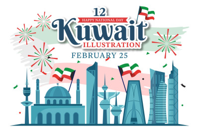 12 National Kuwait Day Illustration