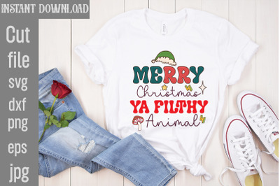 Merry Christmas Ya Filthy Animal SVG cut file&2C;Christmas Retro Designs