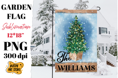 Christmas garden flag sublimation. Family garden flag