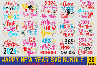 Happy New Year SVG Bundle,Happy New Year SVG Bundle, Hello 2024 Svg, N