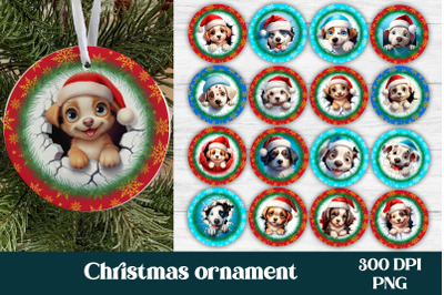Christmas cute dog ornaments bundle sublimation PNG design