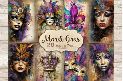 Mardi Gras Ephemera | Junk Journal Pages