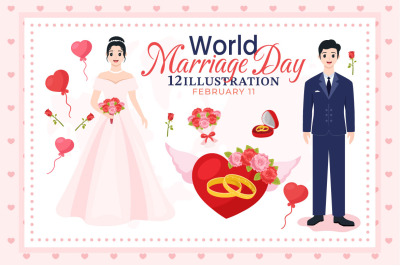 12 World Marriage Day Illustration