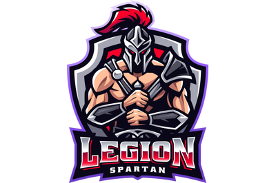 Legion spartan esport mascot logo design