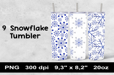 Snowflakes 20 oz. Skinny Tumbler Design PNG