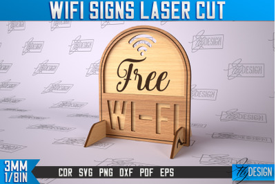 Wifi Signs Laser Cut | Laser Cut SVG Design | CNC Files