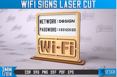 Wifi Signs Laser Cut | Laser Cut SVG Design | CNC Files