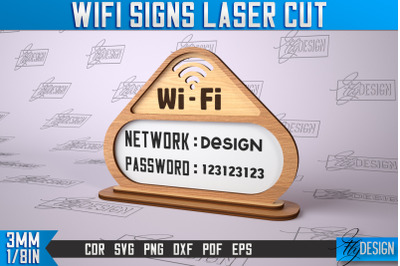 Wifi Signs Laser Cut | Laser Cut SVG Design | CNC Files