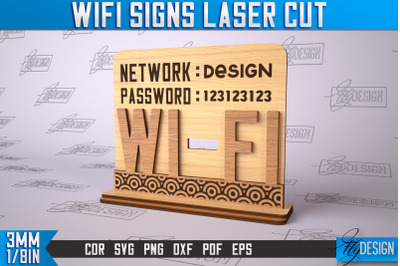 Wifi Signs Laser Cut | Laser Cut SVG Design | CNC Files