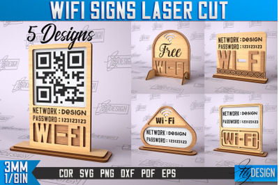 Wifi Signs Laser Cut | Laser Cut SVG Design | CNC Files