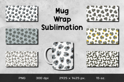 Steampunk Mug Wrap Sublimation Design 15 oz.