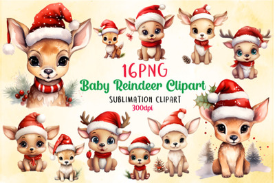 Baby Reindeer Clipart Bundle