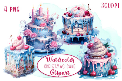 Christmas Pink Velvet Cake Clipart