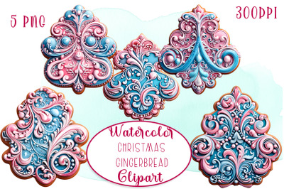 Christmas Pink Velvet gingerbread Clipart