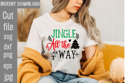 Jingle All The Way SVG cut file,Christmas png Bundle, pink Christmas p