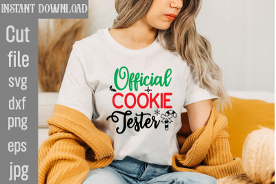 Official Cookie Tester SVG cut file&2C;Christmas png Bundle&2C; pink Christm