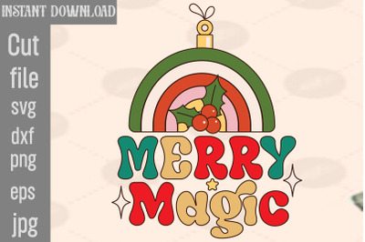 Merry Magic SVG cut file,hristmas Tis The Season Christmas Tree Hot Ch