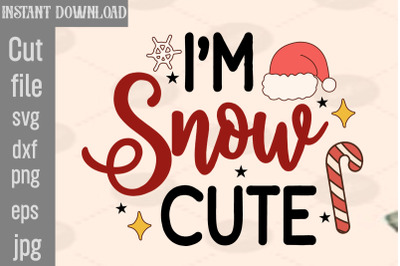 I&#039;m Snow Cute SVG cut file,Christmas png Bundle, pink Christmas png, p