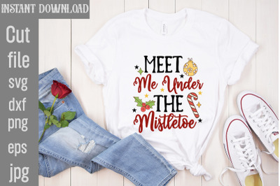 Meet Me Under The Mistletoe SVG cut file,Christmas png Bundle, pink Ch