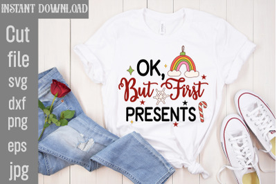 Ok, But First Presents SVG cut file,Christmas png Bundle, pink Christm