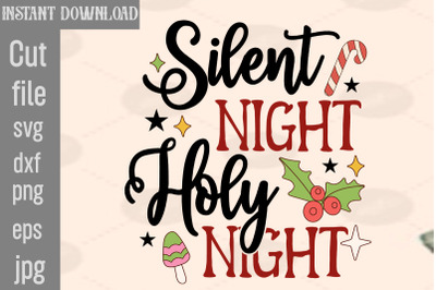 Silent Night Holy Night SVG cut file&2C;Christmas png Bundle&2C; pink Christ