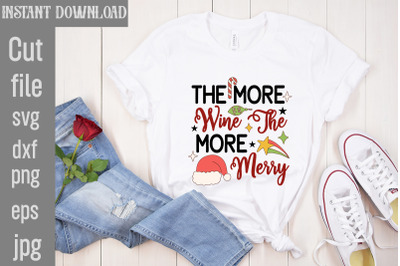 The More Wine The More Merry SVG cut file,Christmas png Bundle, pink C